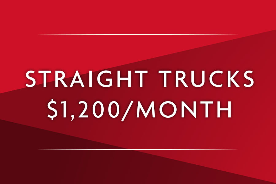 Promotion to rent a straight truck for $1,200/month