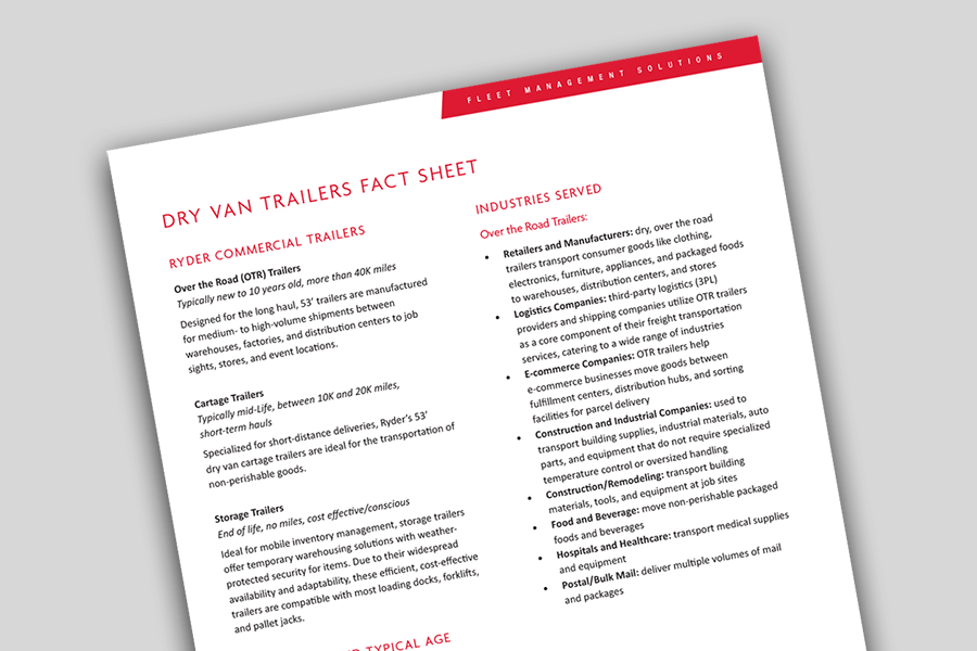 Flexible Dry Van Trailer Solutions Dry Van Trailers Fact Sheet