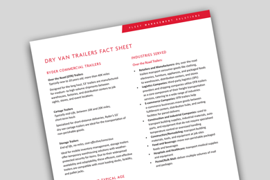 Flexible Dry Van Trailer Solutions Dry Van Trailers Fact Sheet