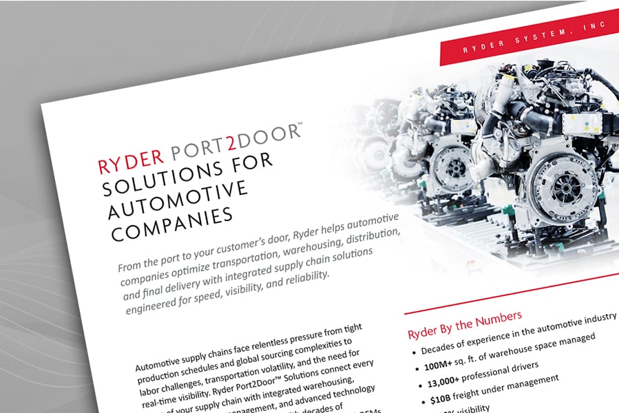 Automotive Supply Chain Solutions: Port2Door™ Automotive industry fact sheet