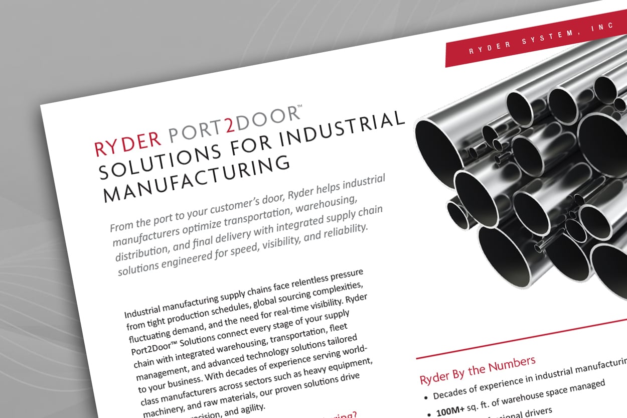 Manufacturing Supply Chain Solutions: Port2Door™ Industrial manufacturing industry fact sheet