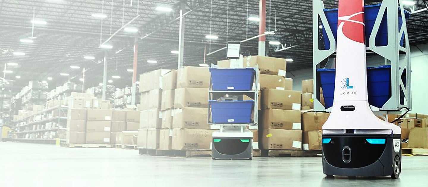 Ryder warehouse equipped with locus robots, providing automated supply chain solutions