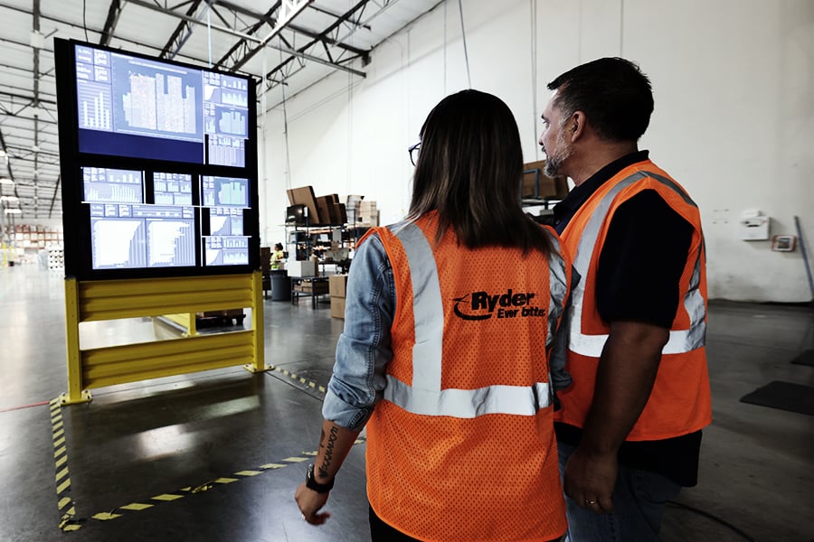 Ryder team monitoring and optimizing warehouse automation performance Ryder team monitoring and optimizing warehouse automation performance