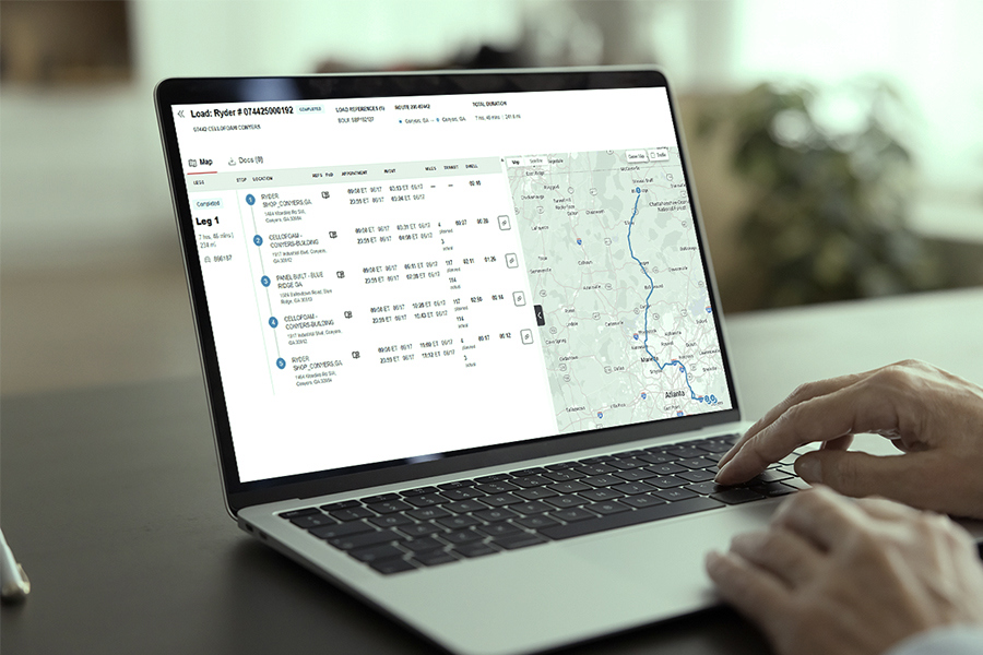 A customer using Rydershare on their computer A customer using Rydershare on their computer