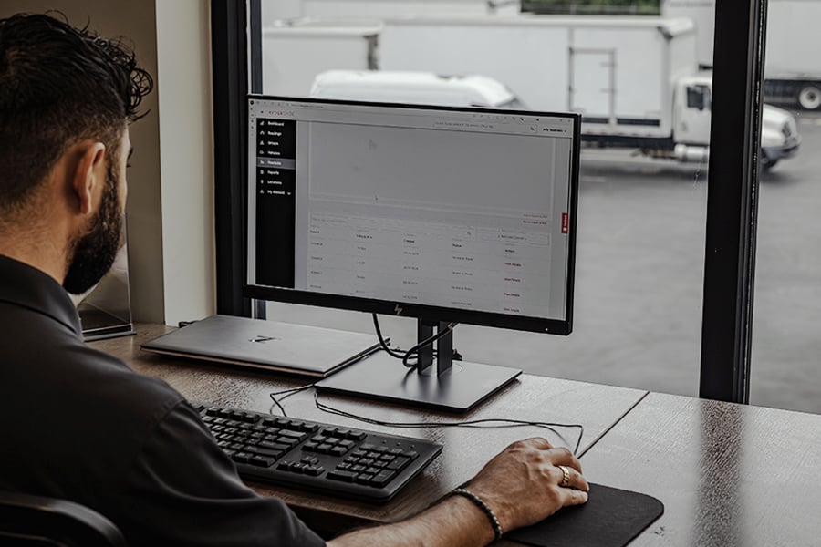 A customer viewing the Rydergyde dashboard A customer viewing the Rydergyde dashboard