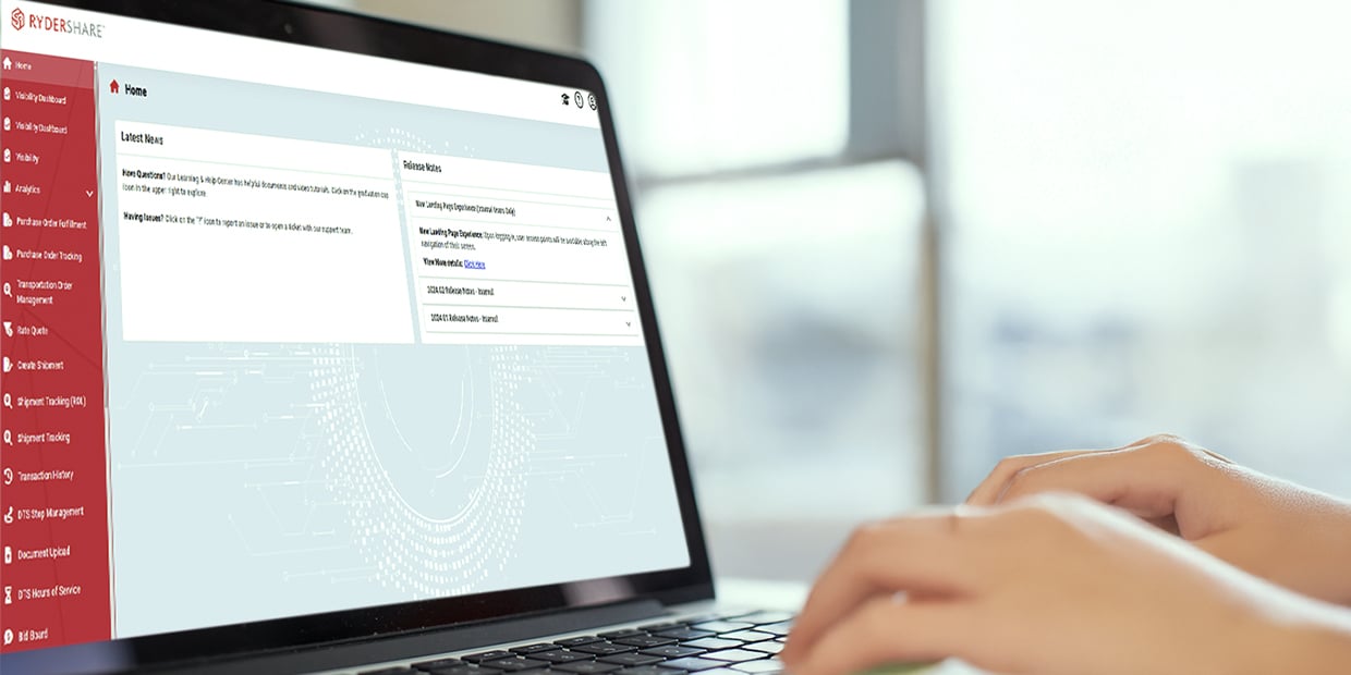 A customer viewing the Rydershare dashboard A customer viewing the Rydershare dashboard