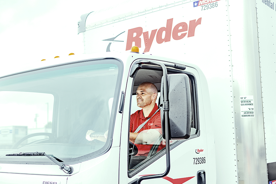 Ryder dedicated transportation truck driver driving